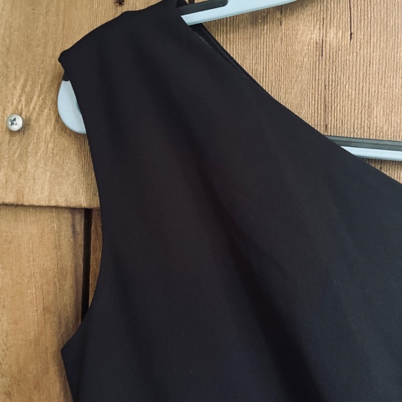 Calvin Klein Womens One Shoulder Gown with Waist Ruch Black Wrap Skirt Size 8 - Picture 8 of 14